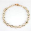 Green amethyst sterling silver rose gold platted bracelet GWBR83166-0