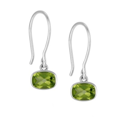 Peridot dangling sterling silver earrings GWER83373-0