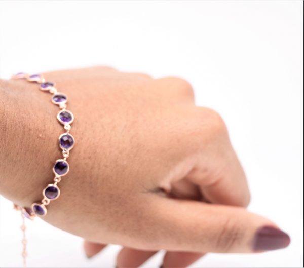 Amethyst Sterling Silver Bracelet GWBR83167-887
