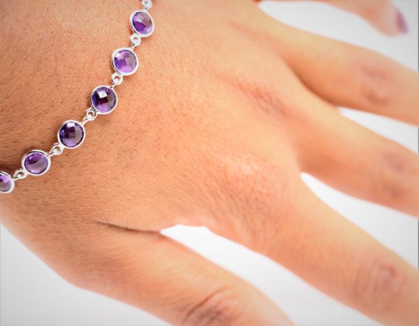 Amethyst Sterling Silver Bracelet GWBR83167-885