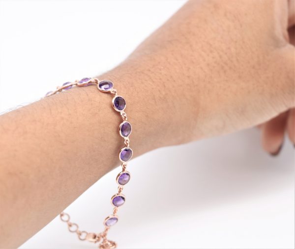 Amethyst Sterling Silver Bracelet GWBR83167-886