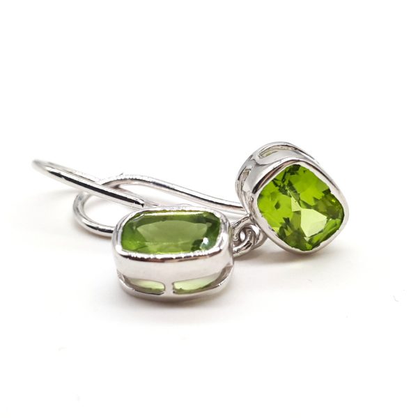 Peridot dangling sterling silver earrings GWER83373-1646
