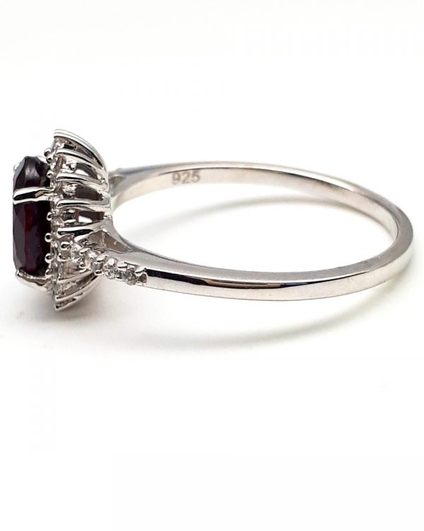 Red garnet and cubic zircon ring GWR84072-1675