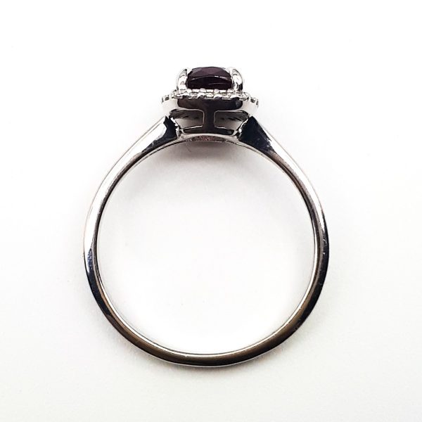 Red Garnet surrounded with White Cubic Zirconia ring GWR84081-1722