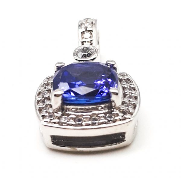 Tanzanite and cubic zirconia White gold pendant GWTZPG84067-1773