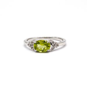 Oval Peridot and White Cubic Zircon GWR83162-0