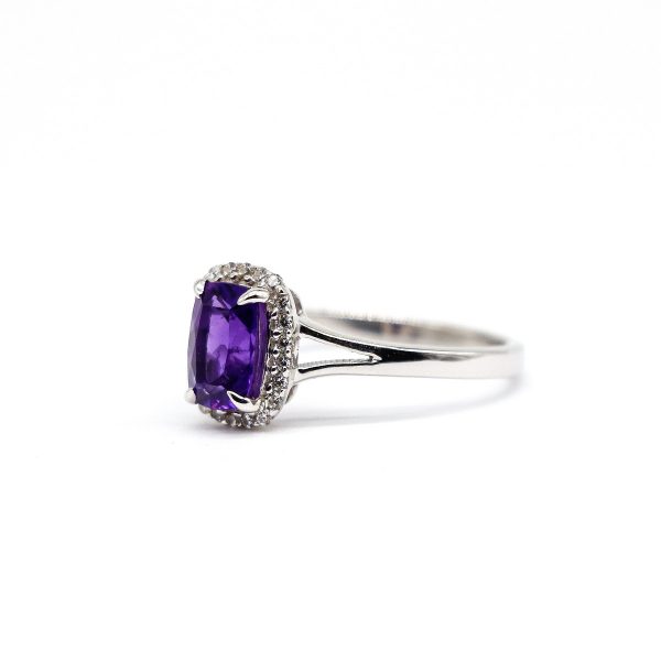 Amethyst and cubic zirconia ring GWR84083-2028