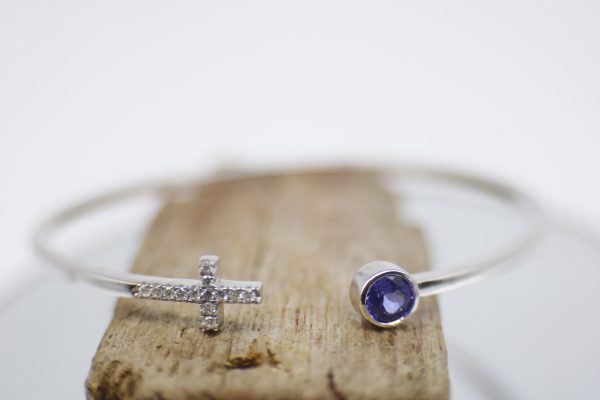Tanzanite and White diamond bangle GWTZBR83164-894