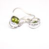 Peridot dangling sterling silver earrings GWER83373-1044