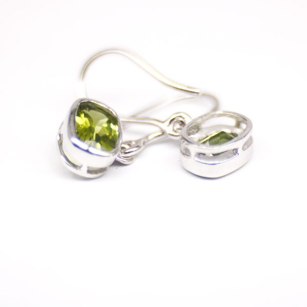 Peridot dangling sterling silver earrings GWER83373-1044