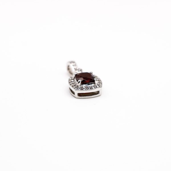 Red Garnet and cubic zirconia White gold pendant GWPG84066-1291