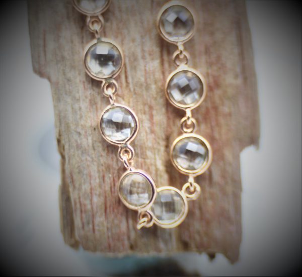 Green amethyst sterling silver rose gold platted bracelet GWBR83166-889