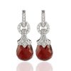 Red garnet sterling silver dangling earrings GWER86355-0
