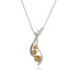 Citrine and Cubic Ziriconia Sterling silver pendant GWP90458-0