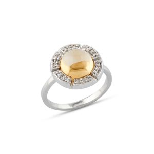 Citrine and cubic ziriconia ring GWR88660-0