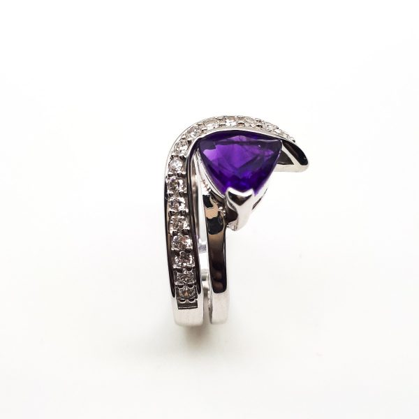 Amethyst and Cubic Zirconia ring GWR86371 (US 7-- UK O)-1744