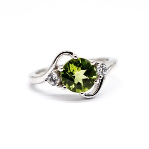 Peridot and Cubic Ziriconia ring GWR88702-0