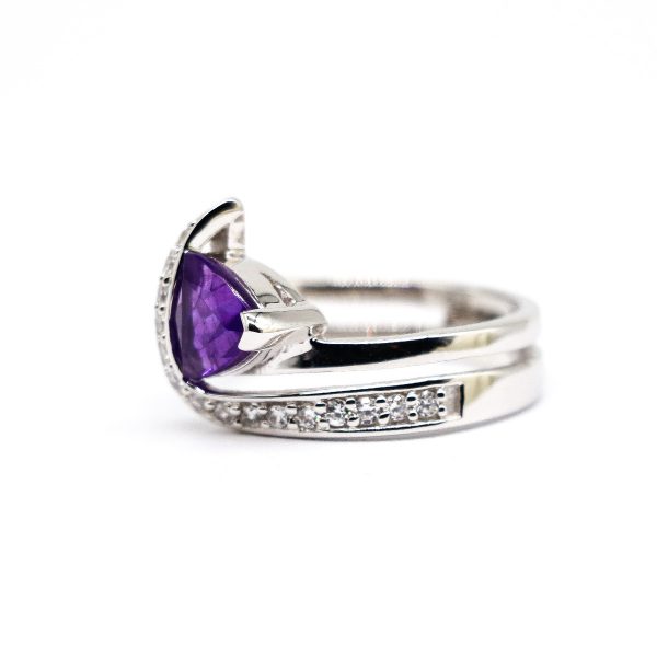 Amethyst and Cubic Zirconia ring GWR86371 (US 7-- UK O)-2105
