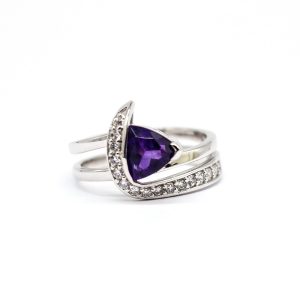 Amethyst and Cubic Zirconia ring GWR86371 (US 7-- UK O)-0
