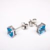 Blue topaz gold studs GWERCR86872-0