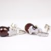 Red garnet sterling silver dangling earrings GWER86355-1070