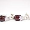 Red garnet sterling silver dangling earrings GWER86355-1071