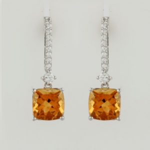 Citrine and Cubic Zirconia dangling earrings GWER86358-0