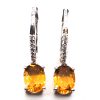 Citrine and cubic Zirconia Dangling earrings GWER83173-0