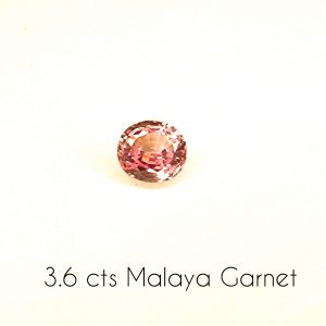 Malaya Garnet 3.6 cts Oval 8.7 x 8.0 x 6mm Eye clean Pinkish -0
