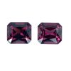 10_6 - GEMWORLD LTD Two faceted square-cut purple gemstones placed side by side on a white background