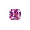 PSpin 16_2 - GEMWORLD LTD Close-up of a pink-purple faceted gemstone with multiple angular cuts against a white background.