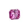 PSpin 16_3 - GEMWORLD LTD Close-up of a pink faceted gemstone with multiple angular facets, resembling a cut diamond or ruby.