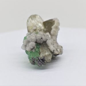 Twined Tsavorite , Prehnite, Quartz Mineral Specimen 49.9cts MS008-0