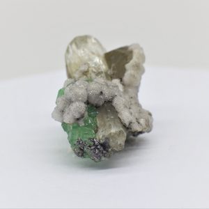 Twined Tsavorite , Prehnite, Quartz Mineral Specimen 49.9cts MS008-0