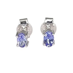 Tanzanite in White Gold Oval Studs GWERTZG84356