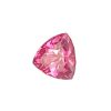 Close-up of a pink pear-shaped faceted gemstone against a white background, showing sparkling facets
