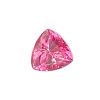 Pink faceted gemstone with numerous triangular facets on a white background, teardrop/pear-shaped cut.