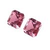 157_3 - GEMWORLD LTD Two pink, square-cut, faceted gemstones on a white background.