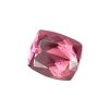 PSpin 59_2 - GEMWORLD LTD Partial view of a pink faceted gemstone with angular cut surfaces against a white background