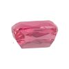 PSpin 59_6 - GEMWORLD LTD Pink faceted gemstone with many cuts catching light, cut in an oval-ish shape