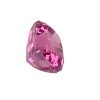PSpin 71_7 - GEMWORLD LTD Close-up of a pink faceted gemstone crystal with angular facets against a white background.