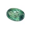 Korn 158_1 - GEMWORLD LTD Close-up of a green, faceted gemstone sphere with reflective facets and light reflections