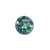 Oval-cut green-blue gemstone with facets reflecting light, top-heavy composition visible against white background.