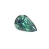 Korn 19_5 - GEMWORLD LTD Pear-shaped green gemstone with faceted surfaces on a white background.