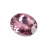Tour 36_4 - GEMWORLD LTD Close-up of a pink faceted gemstone against a white background.